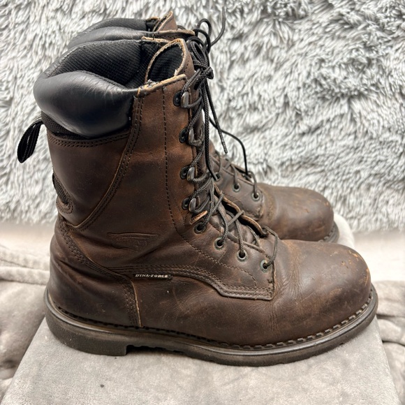 Red Wing Boots Mens 9.5 Steel Toe Brown Work Leather Lace up DynaForce 2211 USA main image 13